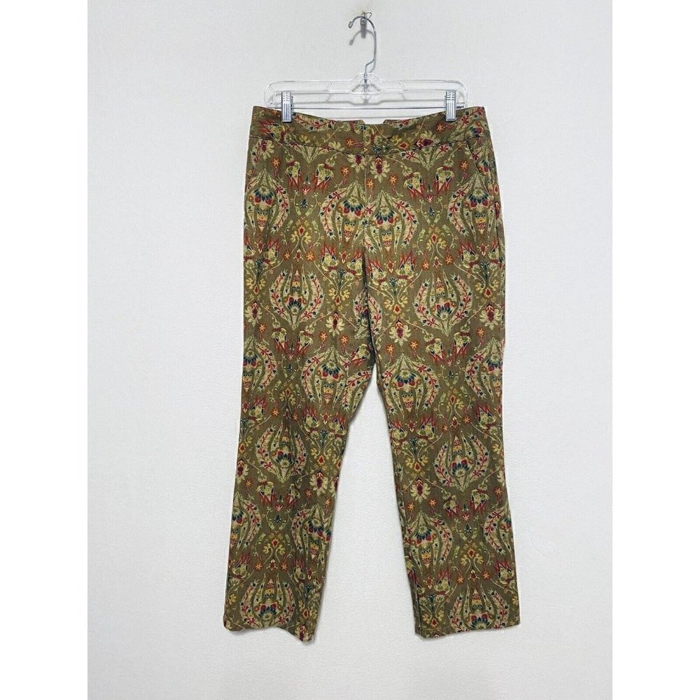 Liz Claiborne Audra Pants Womens 10 Paisley Straight Leg Pockets 90s Y2K